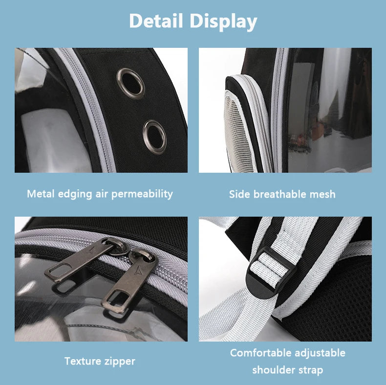 Hard shell, side mesh, straps, and handle details