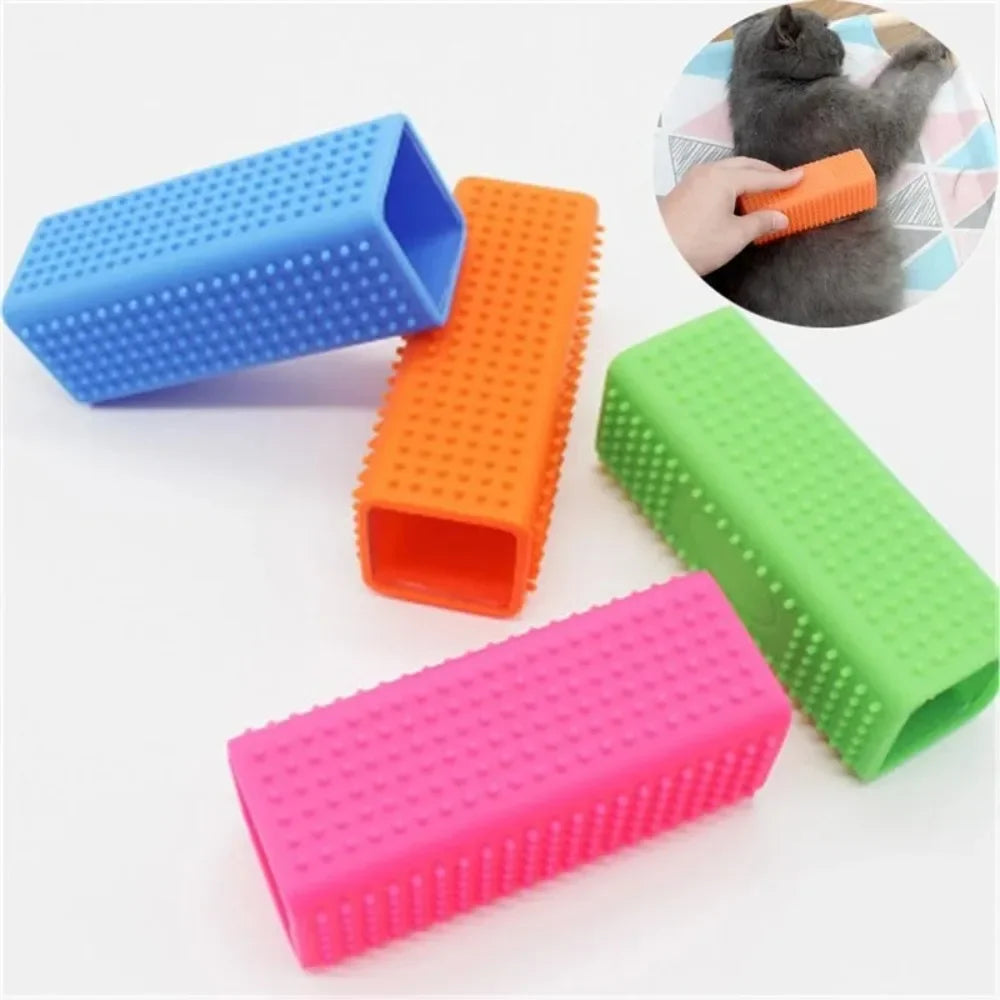 Four silicone pet hair lifting brush colors
