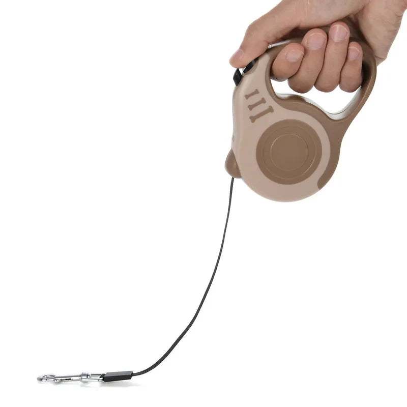 Brown retractable leash with extended line
