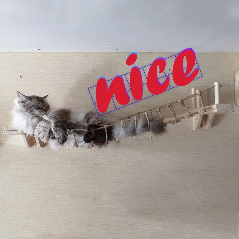 Pine & Sisal Wall-Mounted Cat Bridge