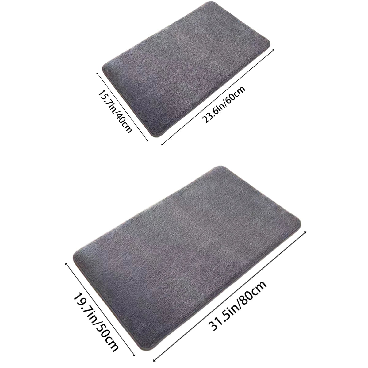 40 × 60 and 50 × 80 cm bath mat size comparison