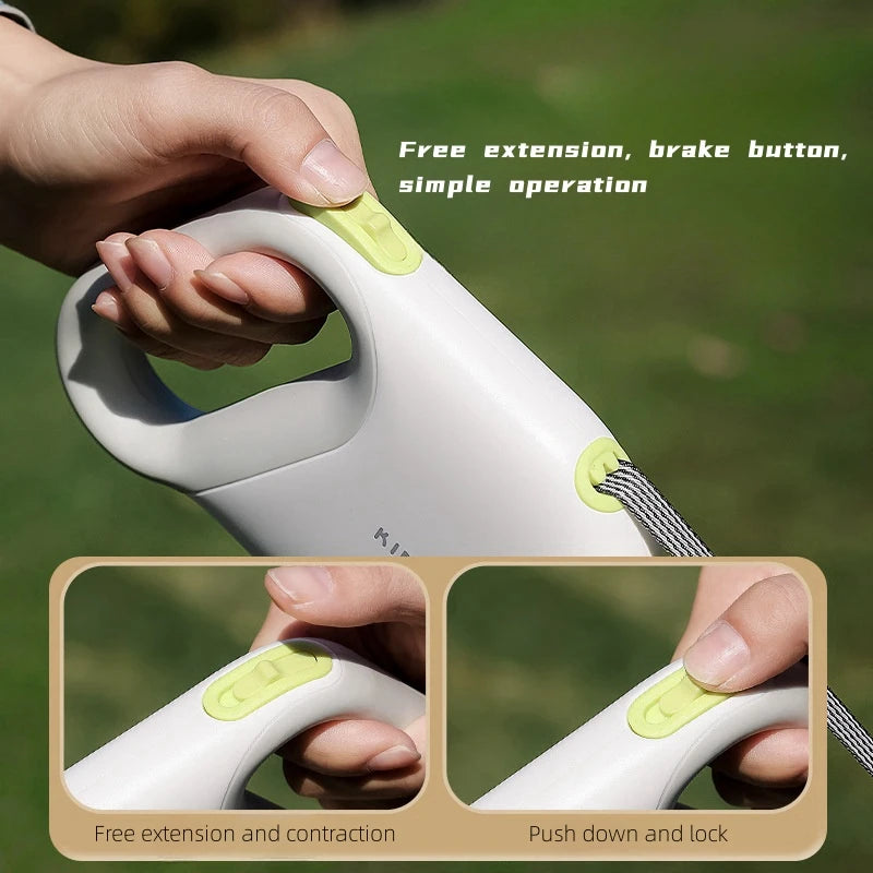 Striped Tape Retractable Dog Leash
