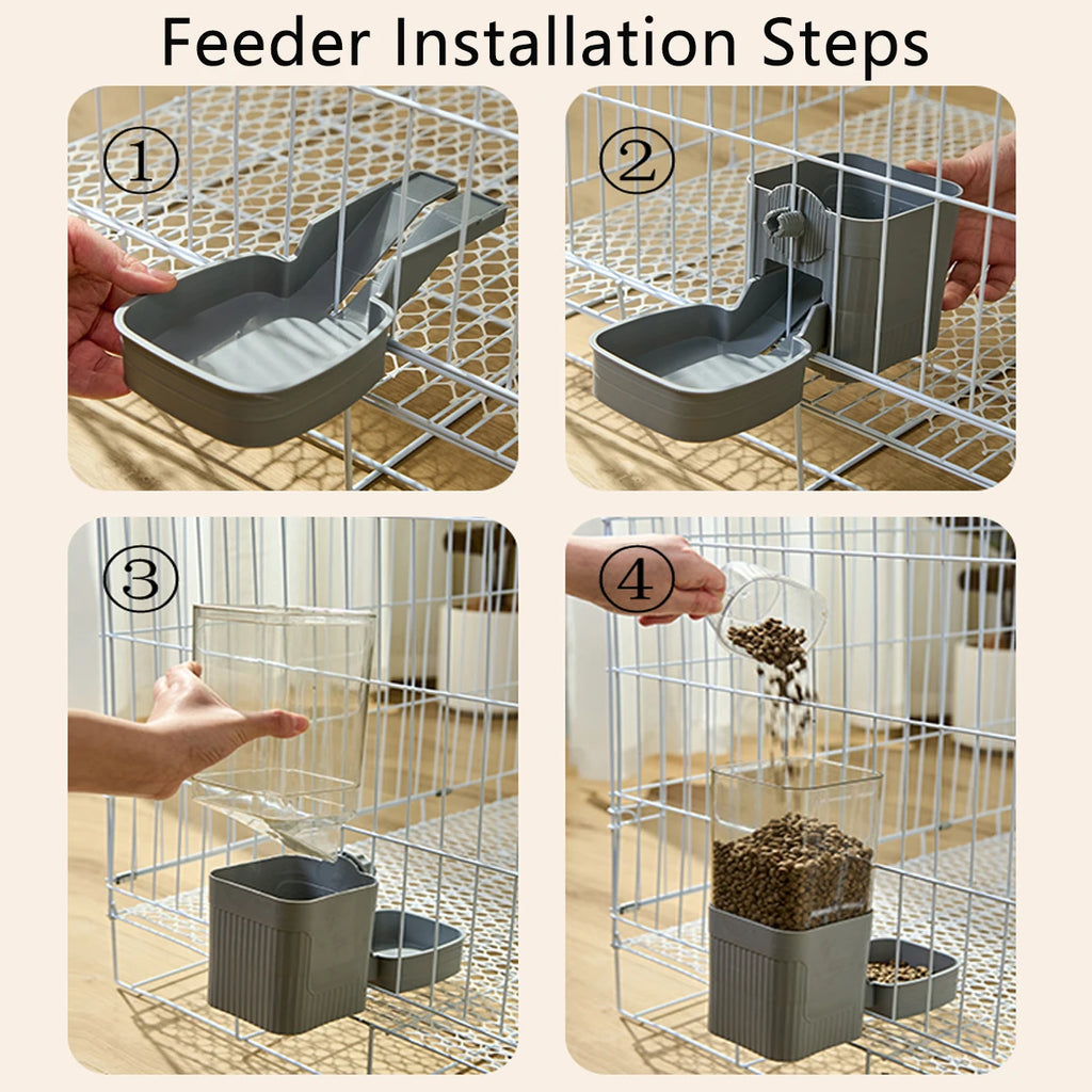 Cage-Mounted Pet Feeder & Waterer — detail view 4