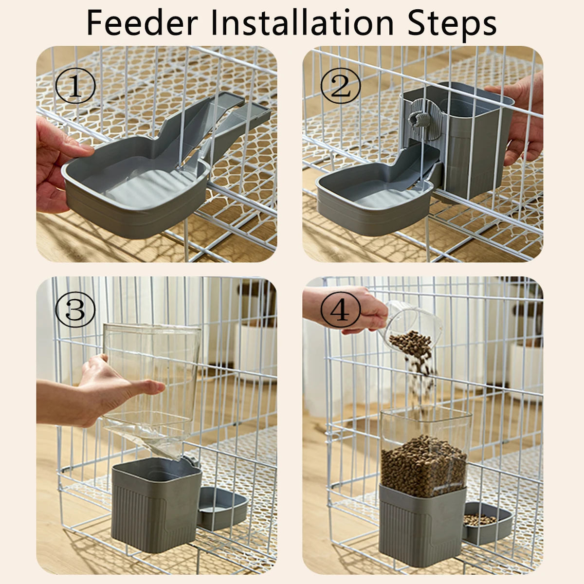 Cage-Mounted Pet Feeder & Waterer — detail view 4