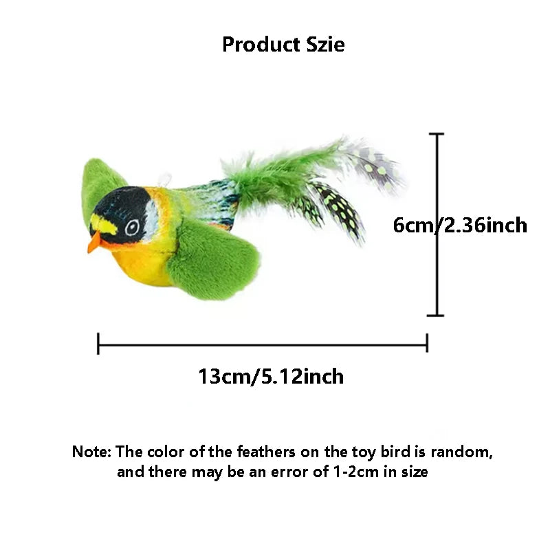 Bird toy dimensions and feather variation note