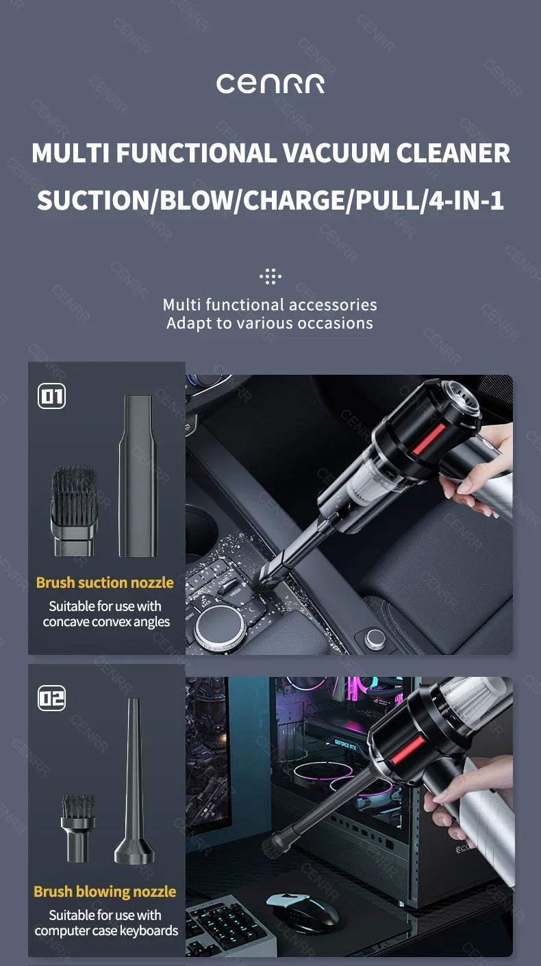 Narrow nozzle used for vehicle interior cleanup