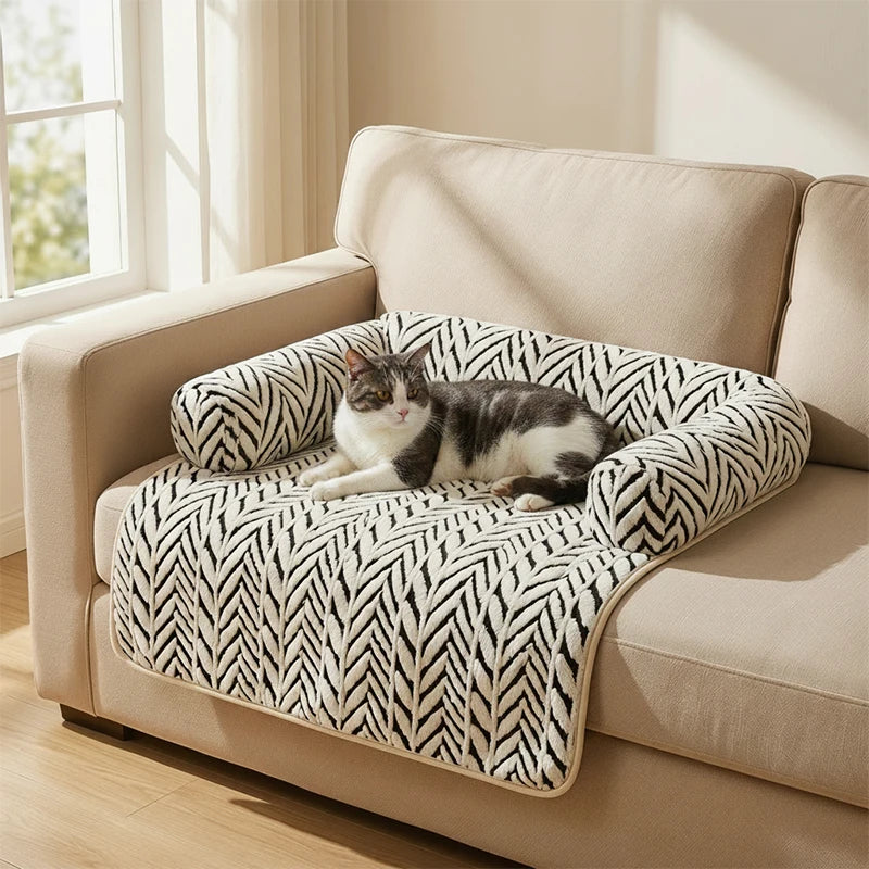 Pet Sofa Bed Mat With Side Bolsters