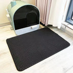 Black double-layer cat litter mat