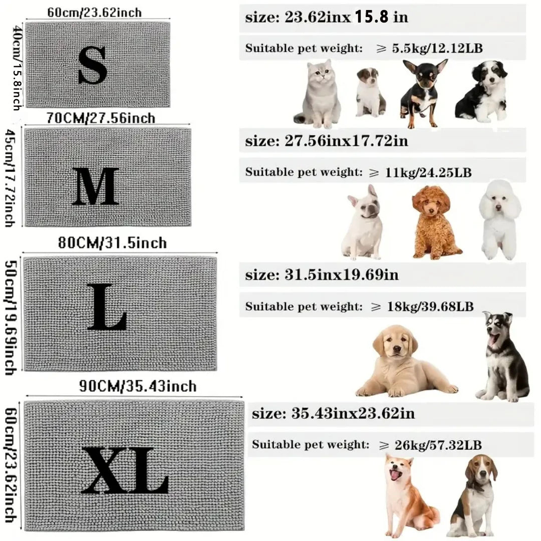 Supplier chart showing four gray mat sizes