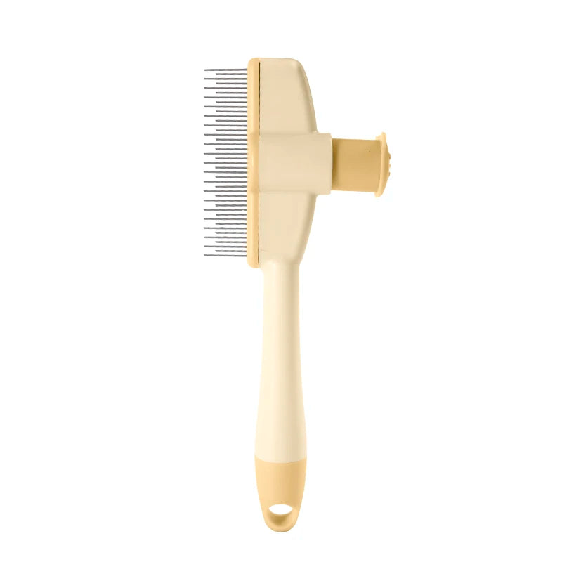 Yellow wide-tooth pet grooming comb