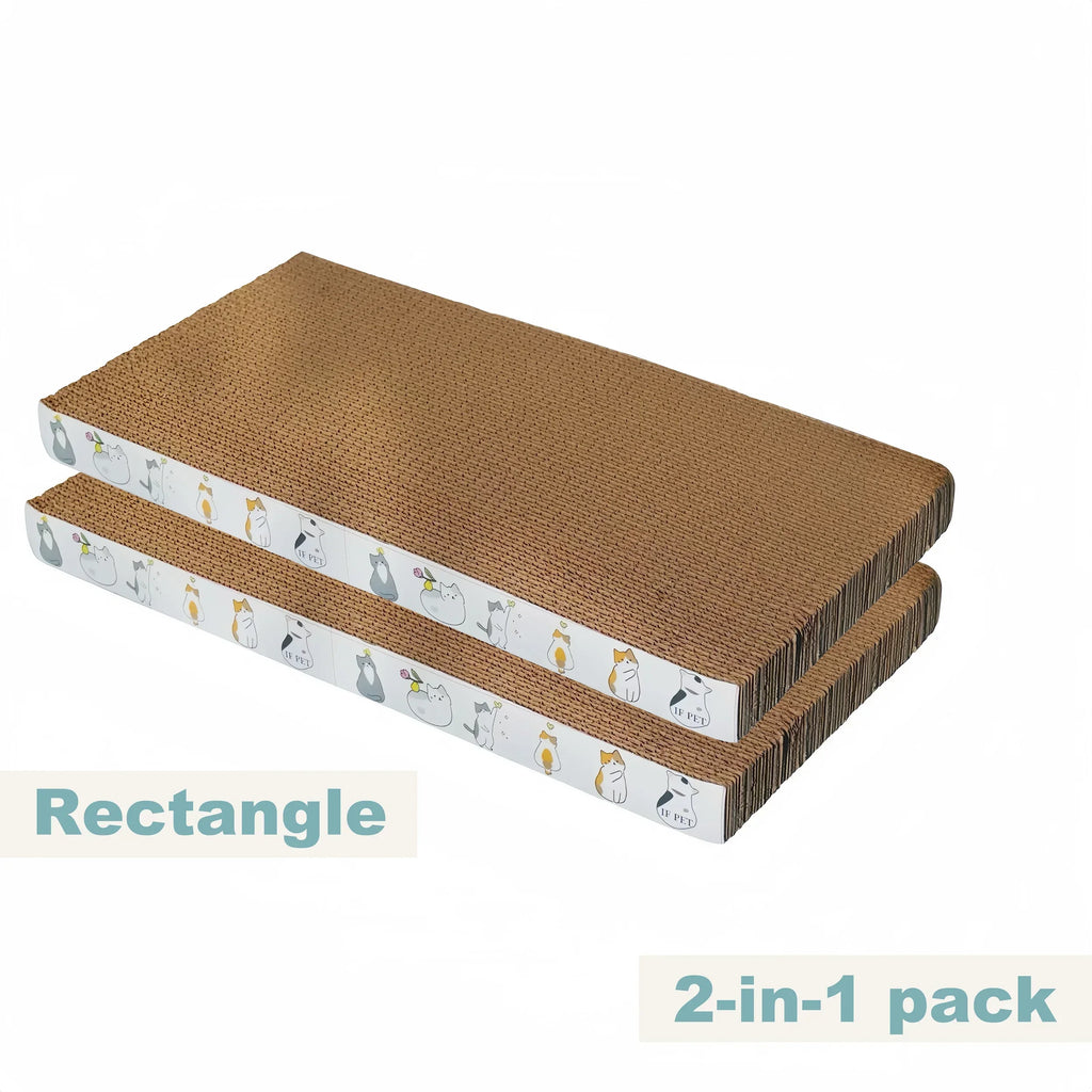 Rectangle and wave cardboard scratcher configurations
