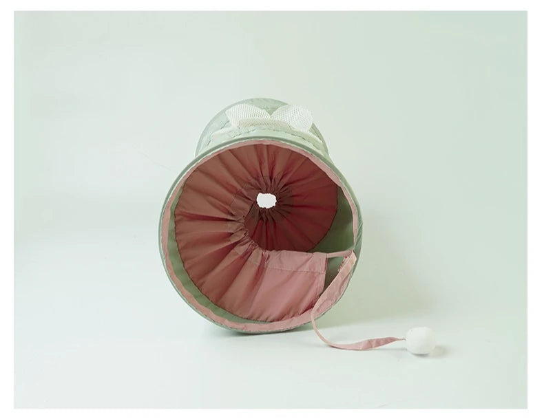 Green spiral tunnel folded for storage