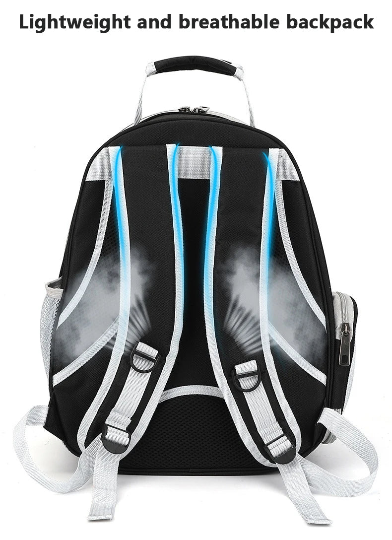 Padded shoulder straps and mesh back panel