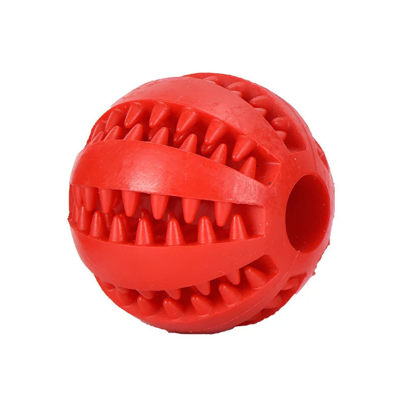 Red Textured Treat-Dispensing Dog Ball