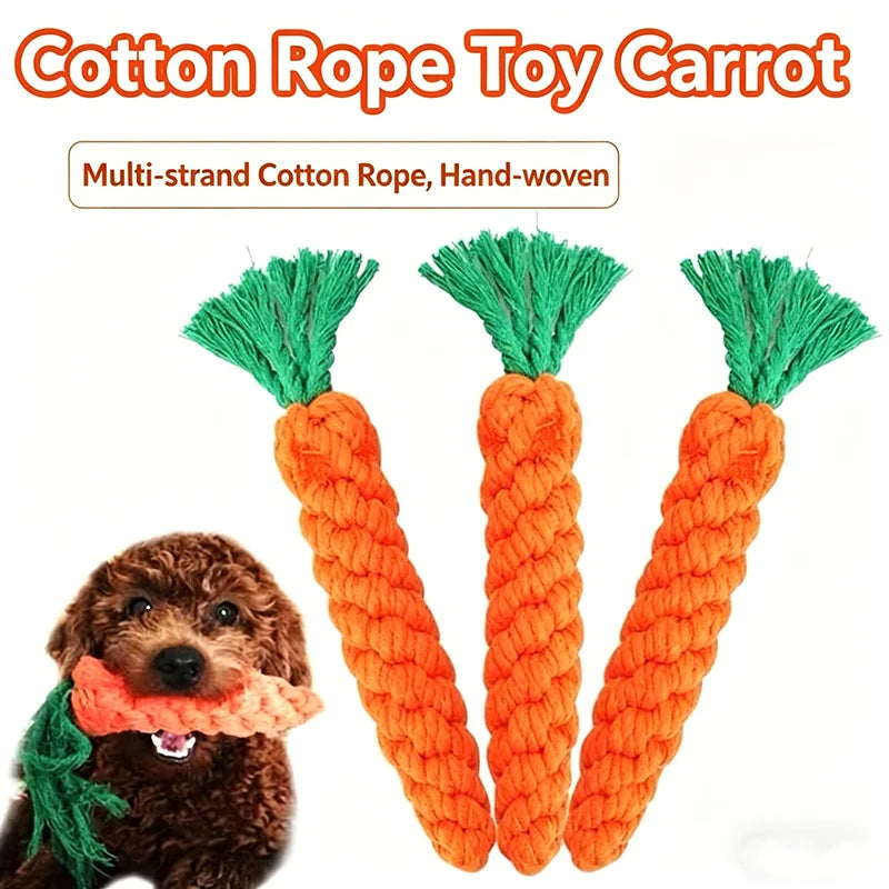 Cotton Rope Carrot Dog Toy product overview