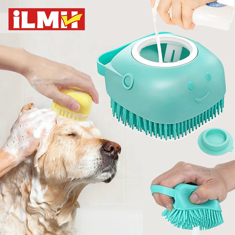 Shampoo-Dispensing Pet Bath Brush