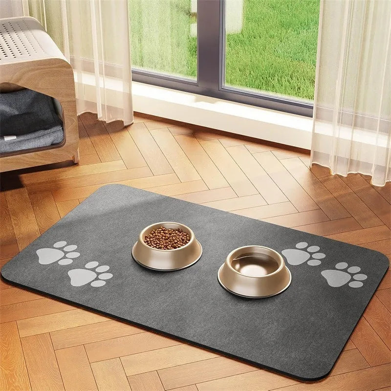 Charcoal Paws quick-dry pet feeding mat