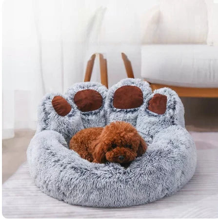 Paw-Shaped Plush Pet Bed