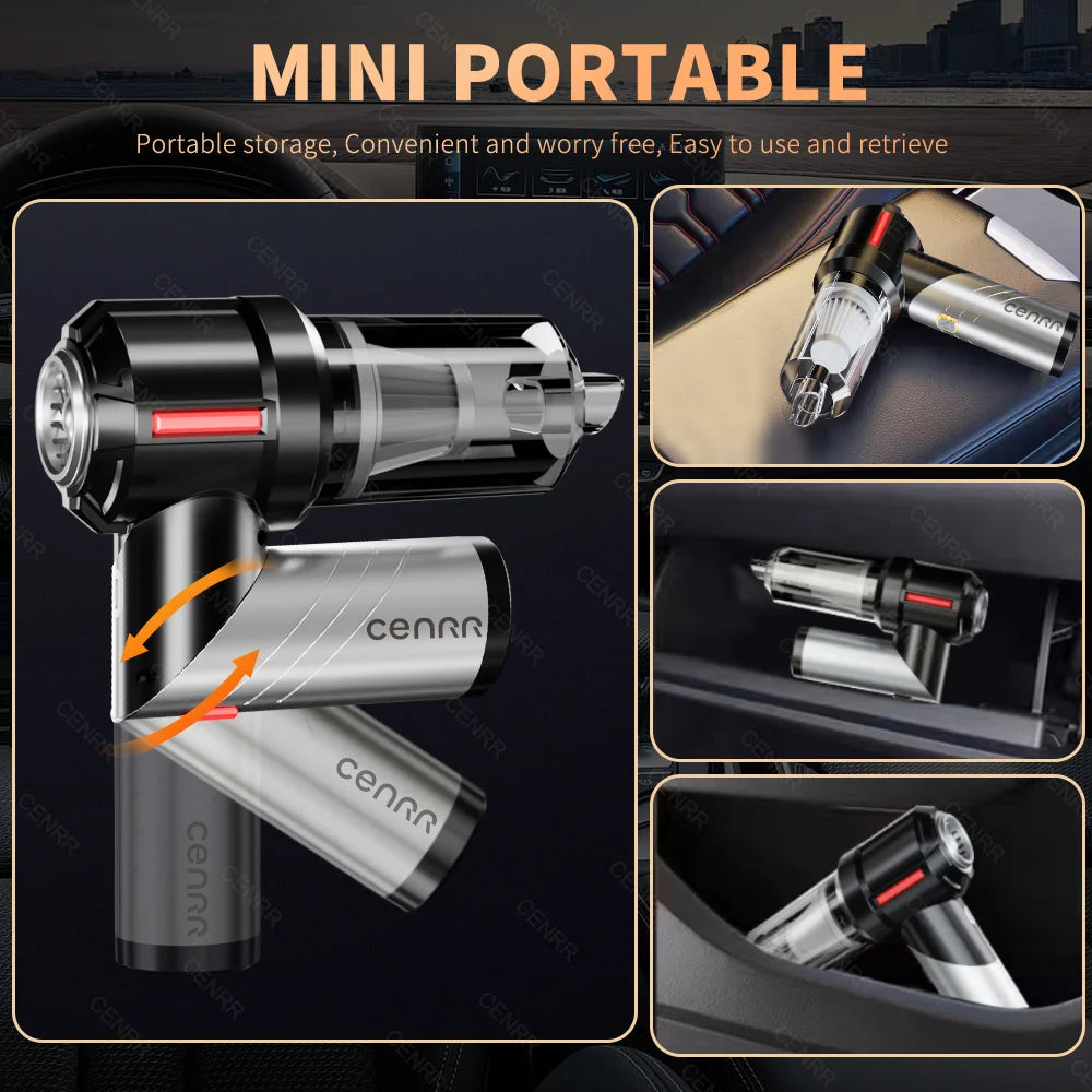 Handheld vacuum used for car seat crevice cleanup