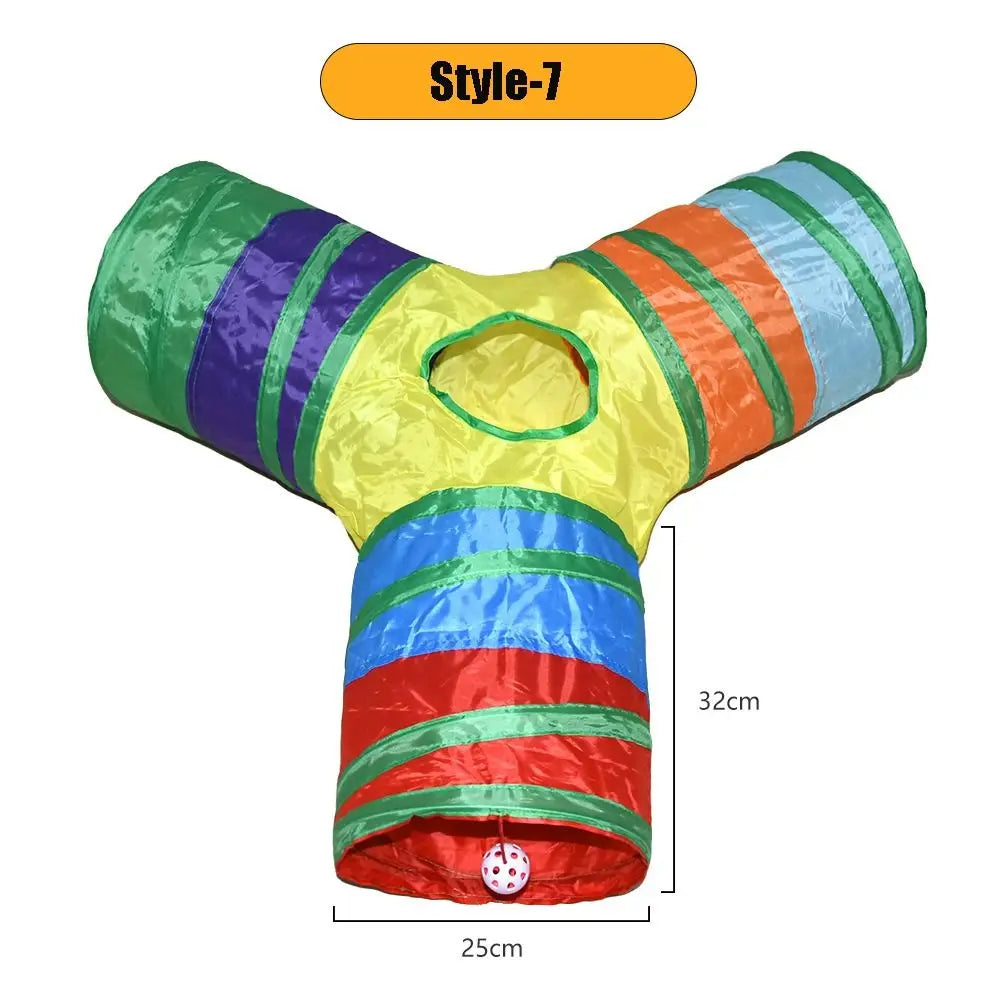 Rainbow three-way cat tunnel with 32 cm arms