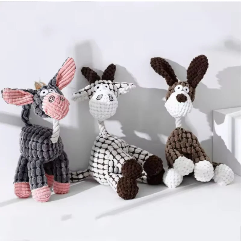 Squeaky Plush Animal Dog Toy