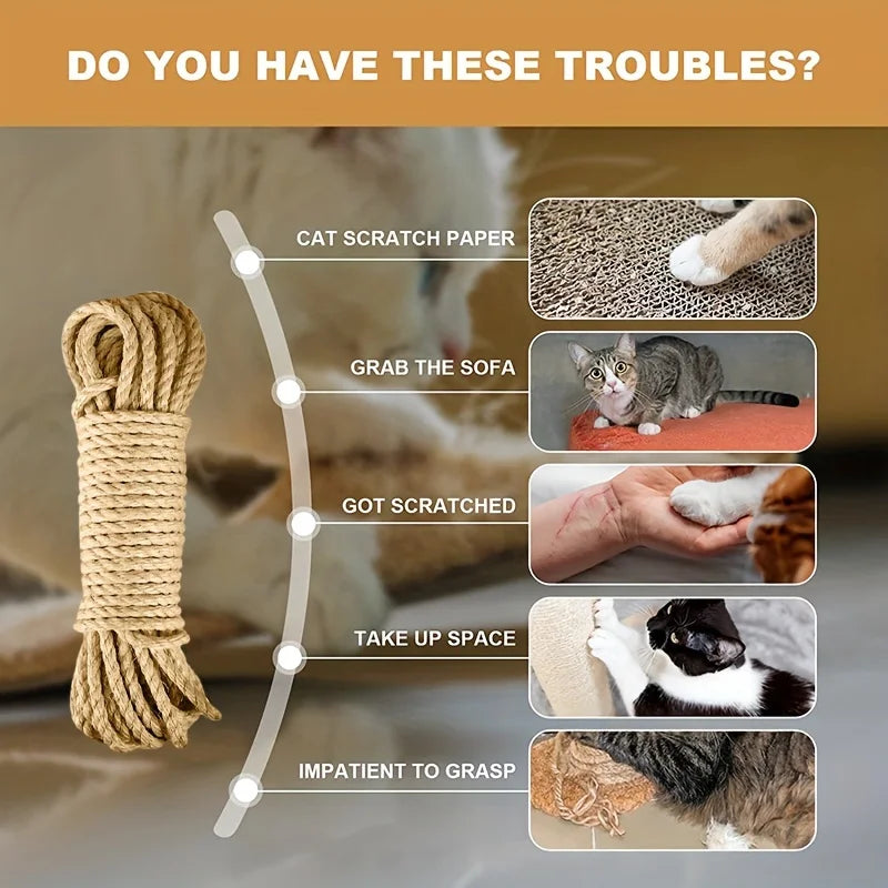 Natural Jute Rope for Cat Scratcher Repair