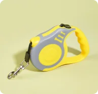 Yellow and gray retractable leash