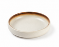 Cream ceramic cat bowl without the wood stand